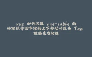 vue 如何实现 vxe-table 的按键操作回车键的上下移动修改为 Tab 键的左右切换-拾光赋