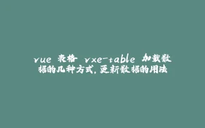 vue 表格 vxe-table 加载数据的几种方式，更新数据的用法-拾光赋