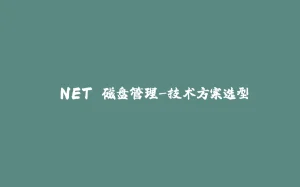 .NET 磁盘管理-技术方案选型-拾光赋