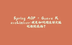 Spring AOP + Guava RateLimiter：我是如何用注解实现优雅限流的？-拾光赋