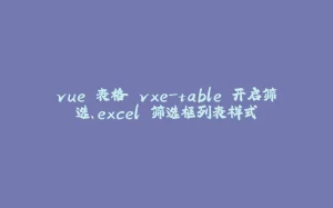 vue 表格 vxe-table 开启筛选、excel 筛选框列表样式-拾光赋