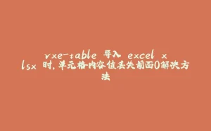 vxe-table 导入 excel xlsx 时，单元格内容值丢失前面0解决方法-拾光赋