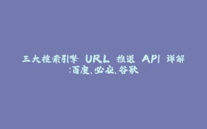 三大搜索引擎 URL 推送 API 详解：百度、必应、谷歌-拾光赋