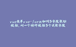 vue表单vxe-form如何多字段联动校验,对一个控件校验多个关联字段-拾光赋