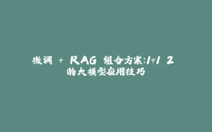 微调 + RAG 组合方案：1+1＞2 的大模型应用技巧-拾光赋