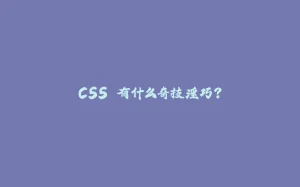 CSS 有什么奇技淫巧?-拾光赋