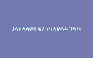 JAVA自学之路1.1：JAVA入门纠错-拾光赋