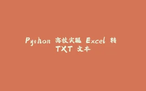 Python 高效实现 Excel 转 TXT 文本-拾光赋