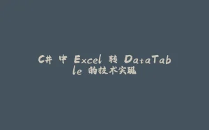 C# 中 Excel 转 DataTable 的技术实现-拾光赋