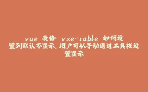 vue 表格 vxe-table 如何设置列默认不显示,用户可以手动通过工具栏设置显示-拾光赋