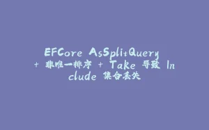 EFCore AsSplitQuery + 非唯一排序 + Take 导致 Include 集合丢失-拾光赋