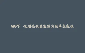 WPF 使用像素着色器实现单应变换-拾光赋