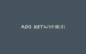 ADO.NET入门介绍(5)-拾光赋