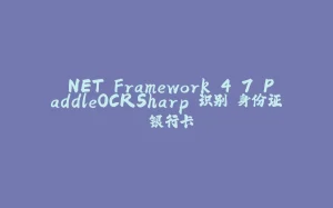 .NET Framework 4.7 PaddleOCRSharp 识别 身份证 银行卡-拾光赋