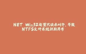.NET Win32设置只读未对齐，导致NTFS文件系统识别异常-拾光赋