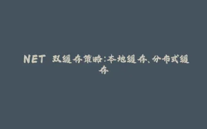 .NET 双缓存策略：本地缓存、分布式缓存-拾光赋