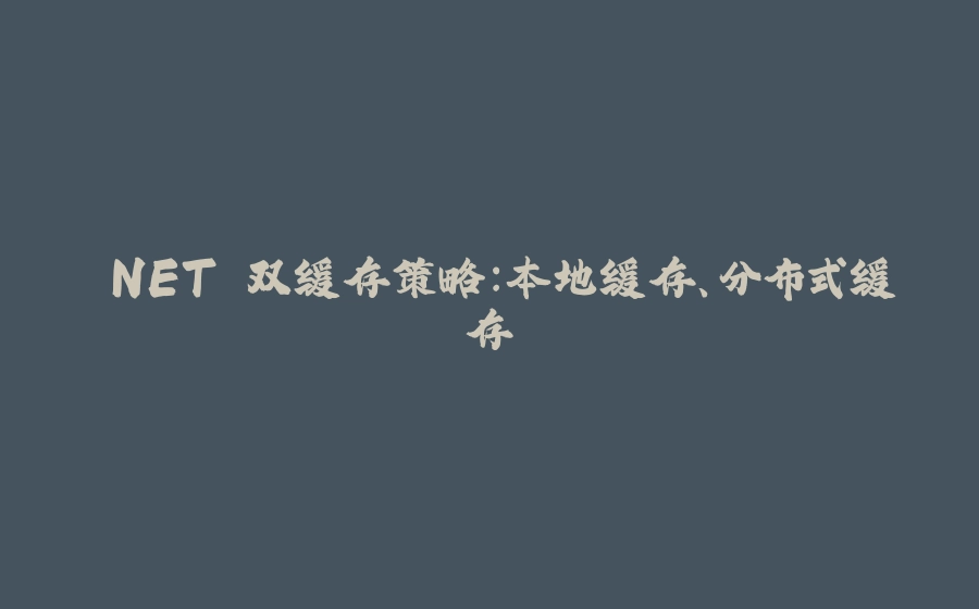 .NET 双缓存策略：本地缓存、分布式缓存 - 拾光赋-拾光赋