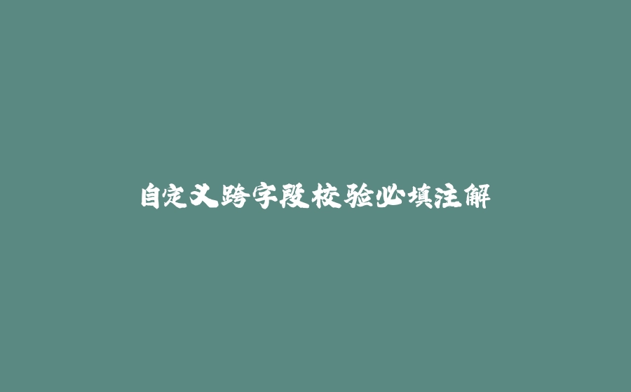 自定义跨字段校验必填注解 - 拾光赋-拾光赋