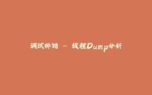 调试排错 - 线程Dump分析-拾光赋