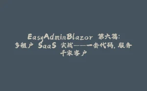 EasyAdminBlazor 第六篇：多租户 SaaS 实战——一套代码，服务千家客户-拾光赋