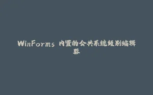 WinForms 内置的公共系统级别编辑器-拾光赋