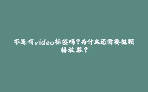 不是有video标签吗？为什么还需要视频播放器？-拾光赋