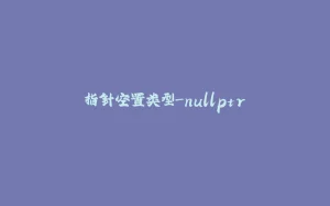指针空置类型-nullptr-拾光赋