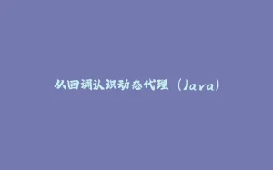 从回调认识动态代理 (Java)-拾光赋