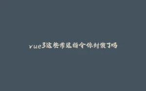 vue3这些常见指令你封装了吗-拾光赋