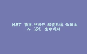 .NET 管道、中间件、配置系统、依赖注入 (DI) 生命周期-拾光赋