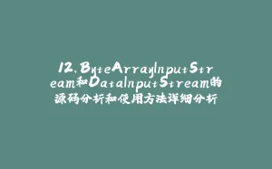 12、ByteArrayInputStream和DataInputStream的源码分析和使用方法详细分析-拾光赋