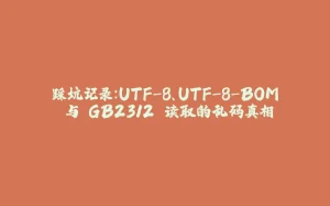 踩坑记录：UTF-8、UTF-8-BOM 与 GB2312 读取的乱码真相-拾光赋