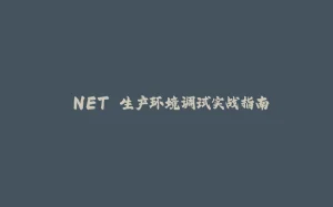.NET 生产环境调试实战指南-拾光赋