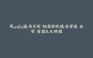 Redis缓存实战:彻底解决缓存穿透、击穿、雪崩三大难题-拾光赋