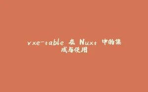 vxe-table 在 Nuxt 中的集成与使用-拾光赋