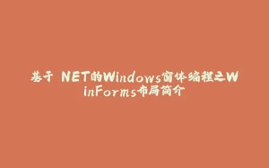 基于.NET的Windows窗体编程之WinForms布局简介-拾光赋