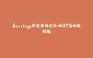 Settings开发者模式添加OTG切换功能-拾光赋