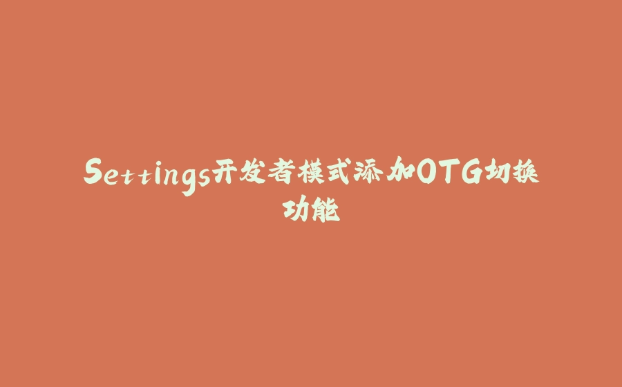 Settings开发者模式添加OTG切换功能 - 拾光赋-拾光赋