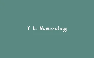 Y In Numerology-拾光赋